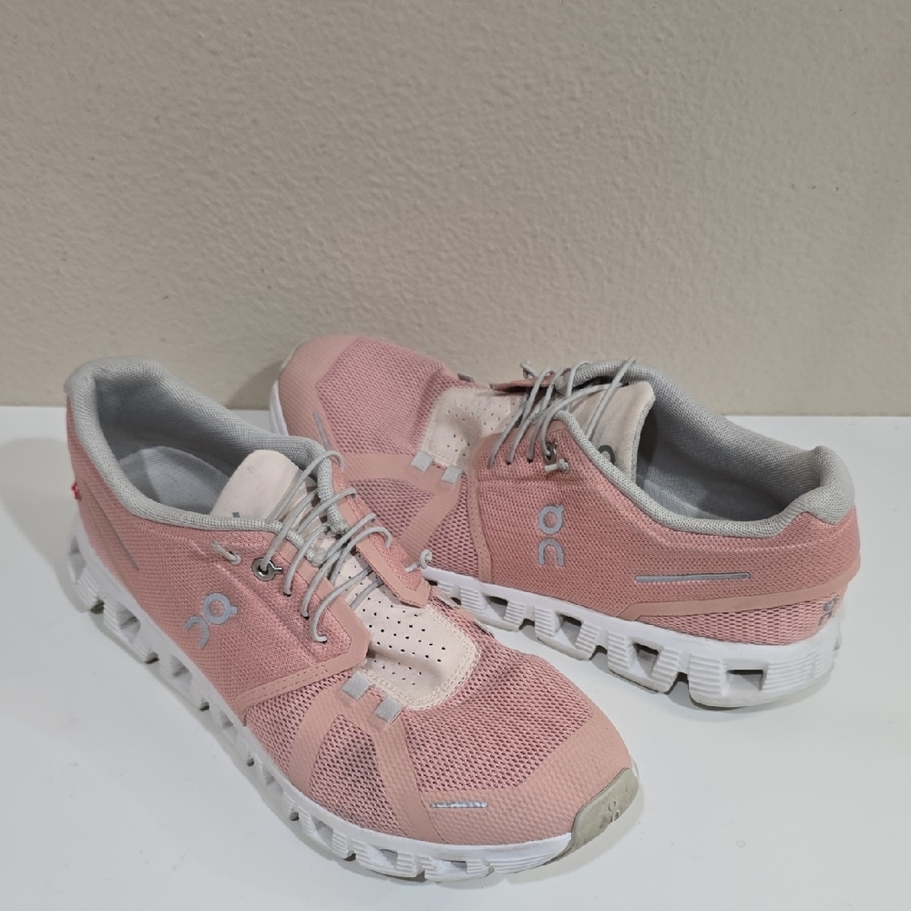 On Running 5 Women's Blush and White Sneakers